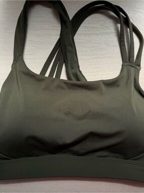 Athleta Train Free Olive Green Multi-Strap Sports Bra
